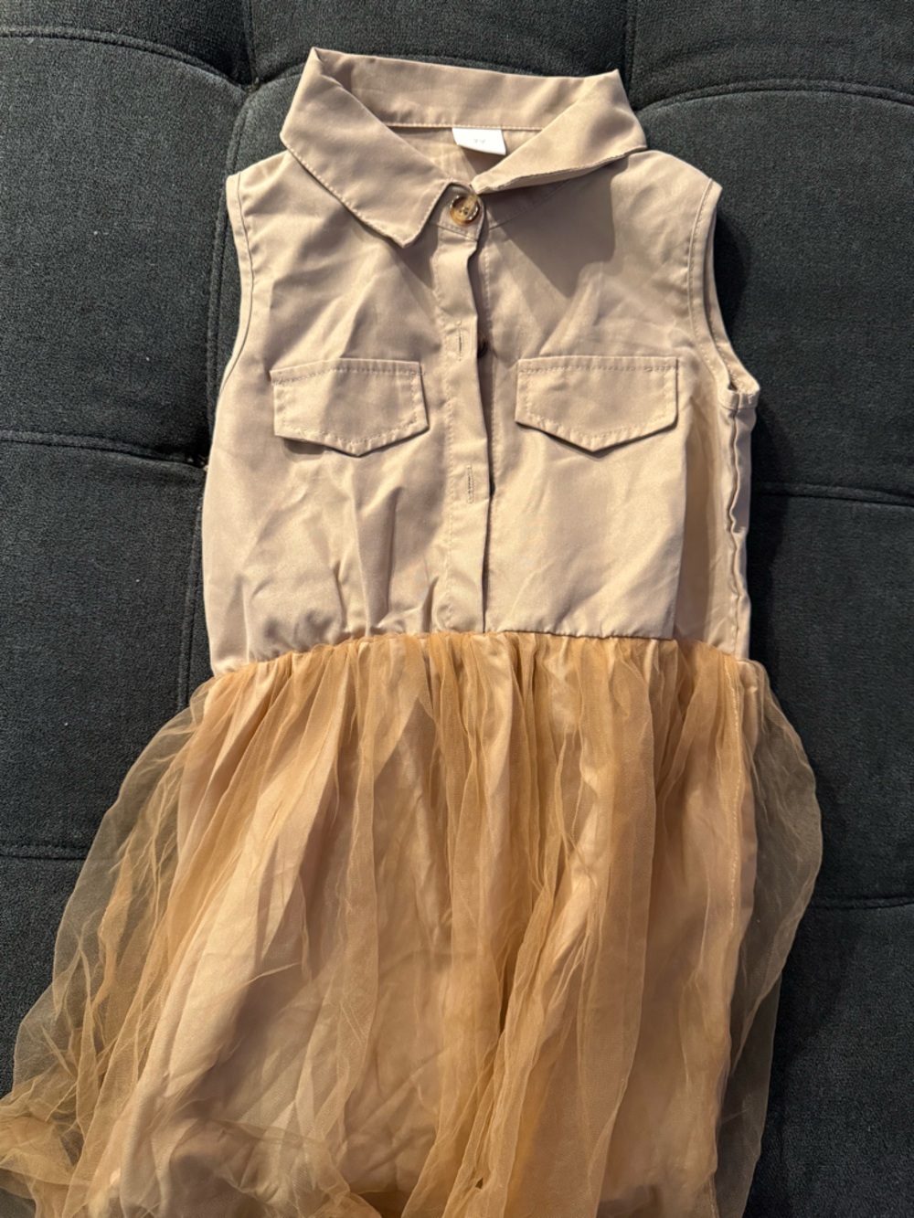 Neutral Beige Button-Front Shirt